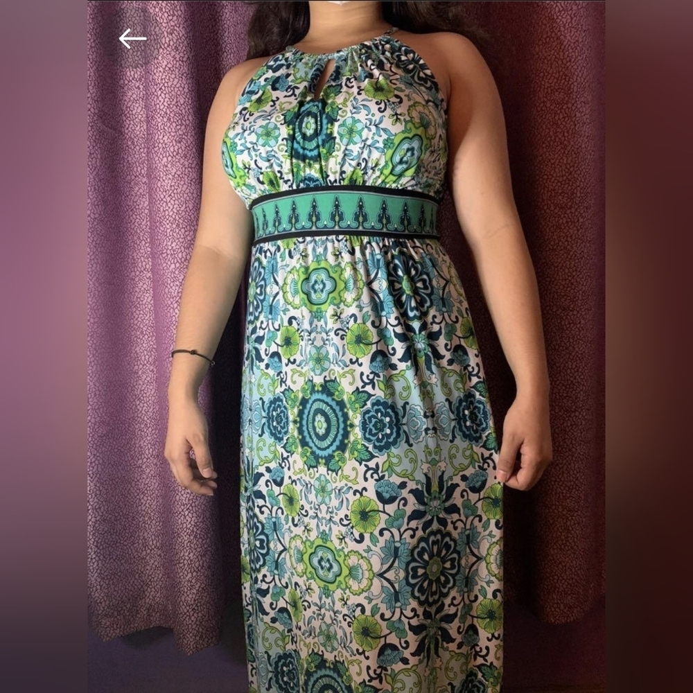 London styles Turquoise Lime Green Sexy Maxi Dress